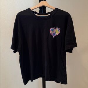 Scotch & Soda Black Tee with Multicolor Heart Patch